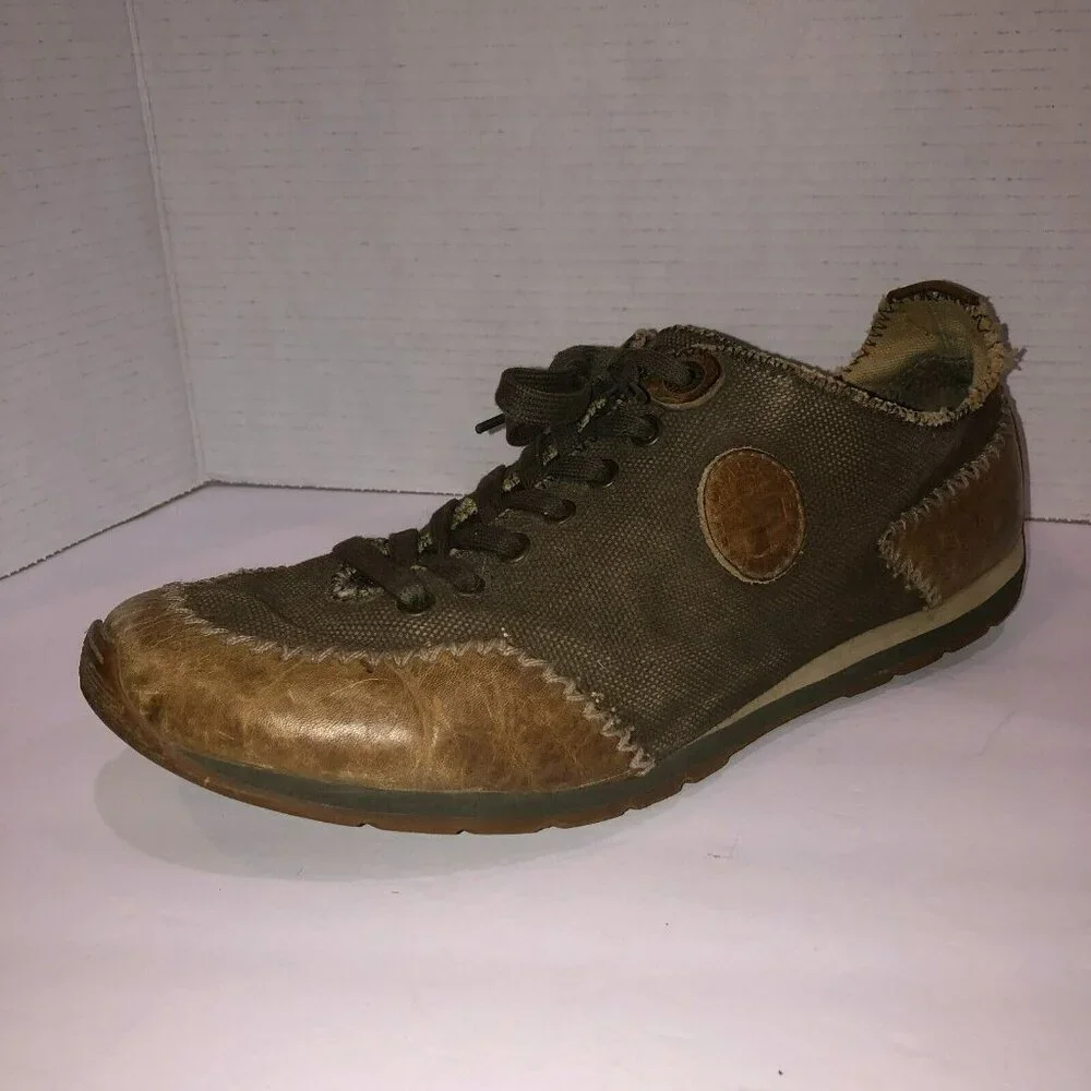 Dr Martens Mens Size 13 M Brown Canvas Leather Lace Up Oxford Casual Shoes